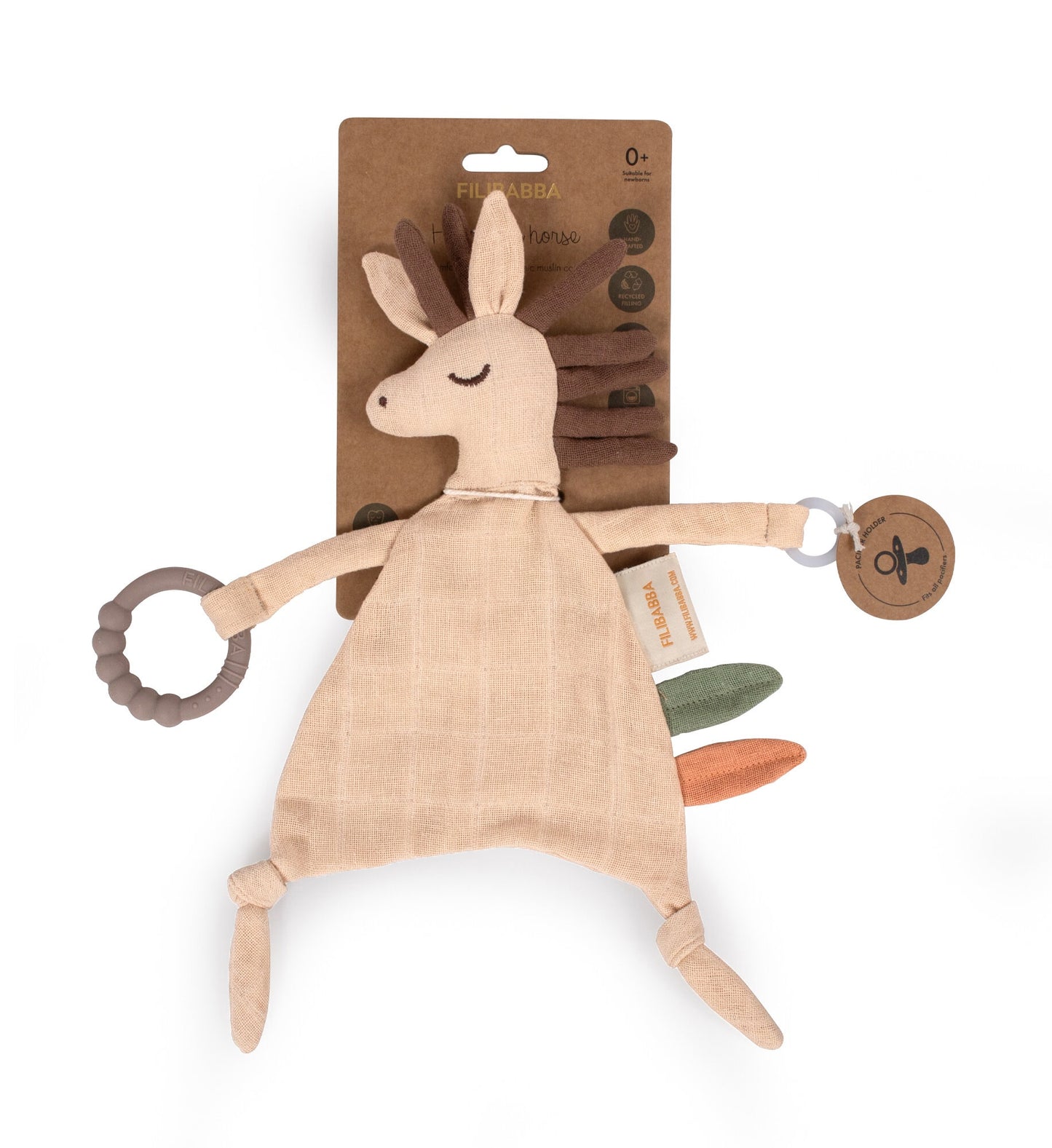Pacifier cloth with teething ring - Henry the horse